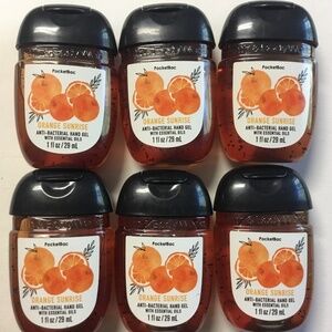 Bath & Body Works Pocketbac lot of 6 anti bacterial hand gel Orange Sunrise New